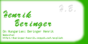 henrik beringer business card